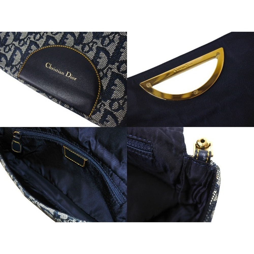 Christian Dior Marispearl Shoulder Bag Navy Blue Logo Canvas - Picture 7 of 8